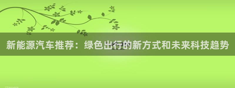 摩根娱乐宝邀请码:新能源汽车推荐:绿色出行的新方式和未来科技